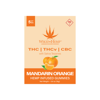 Mandarin Orange 5 mg THC-THCv-CBC w/Sativa Terpenes Gummy 5 ct