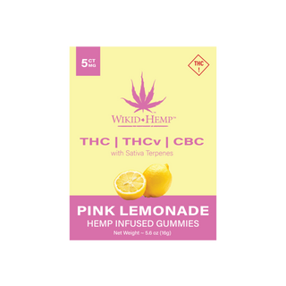 Pink Lemonade 5 mg THC-THCv-CBC w/Sativa Terpenes Gummy 5 ct